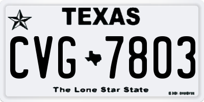 TX license plate CVG7803