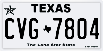 TX license plate CVG7804