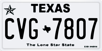 TX license plate CVG7807