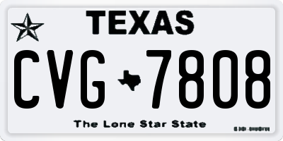 TX license plate CVG7808