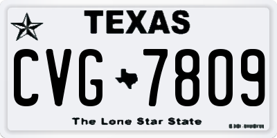 TX license plate CVG7809
