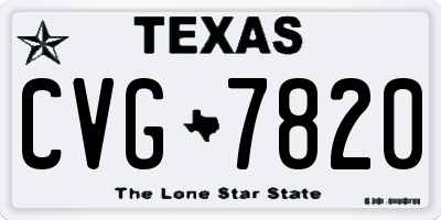 TX license plate CVG7820