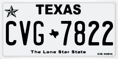 TX license plate CVG7822