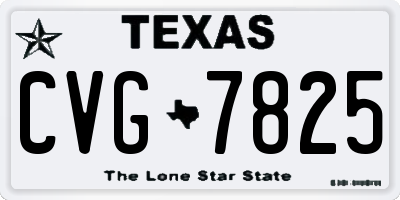 TX license plate CVG7825