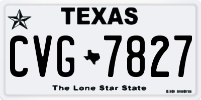 TX license plate CVG7827