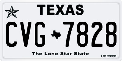 TX license plate CVG7828