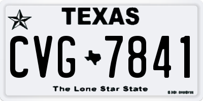 TX license plate CVG7841