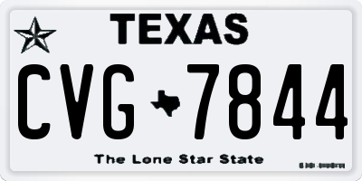 TX license plate CVG7844