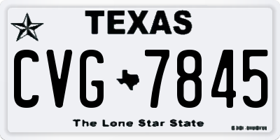 TX license plate CVG7845