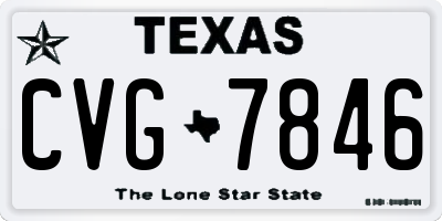 TX license plate CVG7846