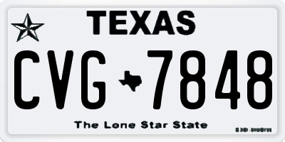 TX license plate CVG7848