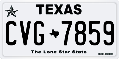 TX license plate CVG7859