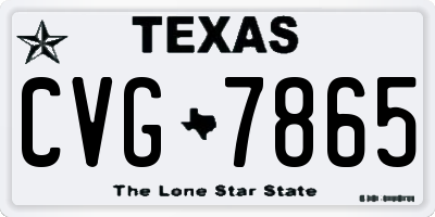TX license plate CVG7865