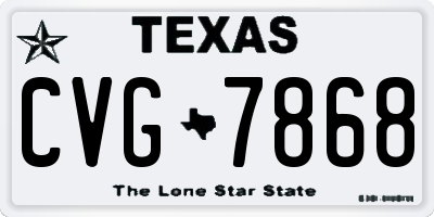 TX license plate CVG7868