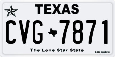 TX license plate CVG7871