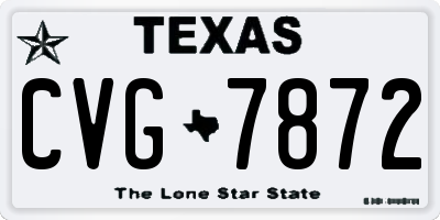 TX license plate CVG7872