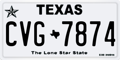 TX license plate CVG7874