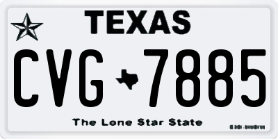 TX license plate CVG7885