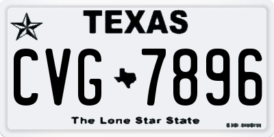 TX license plate CVG7896