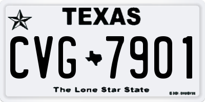 TX license plate CVG7901