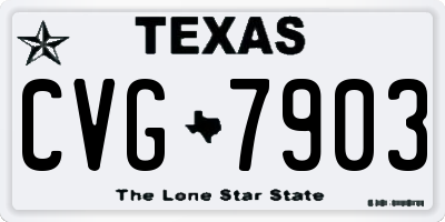 TX license plate CVG7903