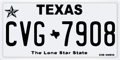 TX license plate CVG7908