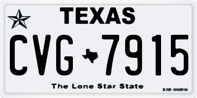 TX license plate CVG7915