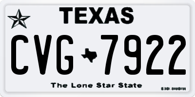 TX license plate CVG7922