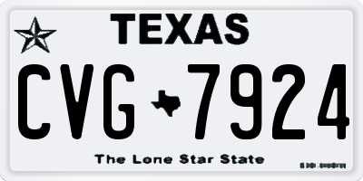 TX license plate CVG7924