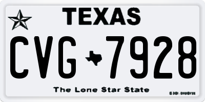 TX license plate CVG7928
