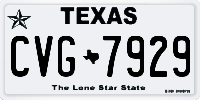 TX license plate CVG7929