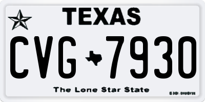 TX license plate CVG7930