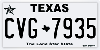 TX license plate CVG7935