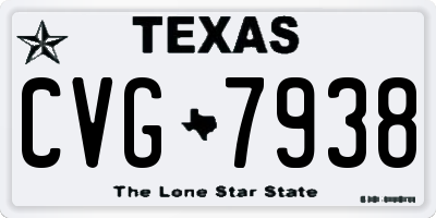 TX license plate CVG7938
