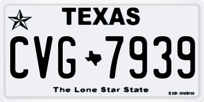 TX license plate CVG7939