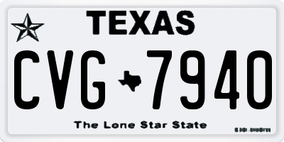 TX license plate CVG7940