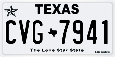 TX license plate CVG7941