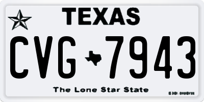 TX license plate CVG7943
