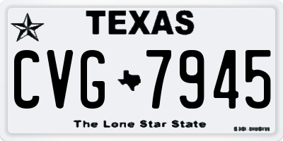 TX license plate CVG7945