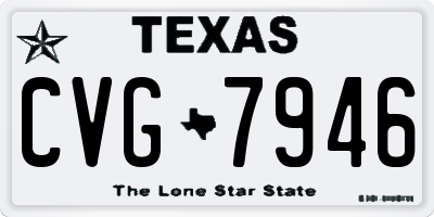 TX license plate CVG7946