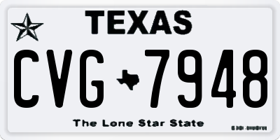 TX license plate CVG7948