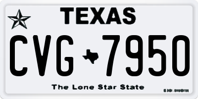TX license plate CVG7950