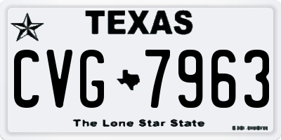 TX license plate CVG7963