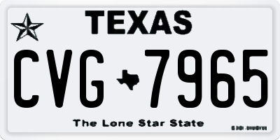 TX license plate CVG7965