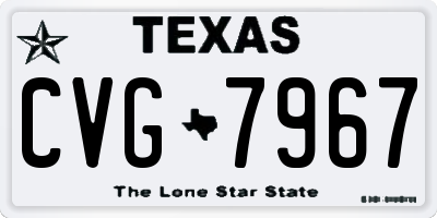 TX license plate CVG7967