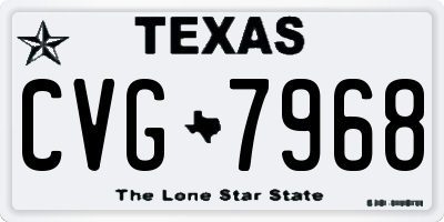 TX license plate CVG7968