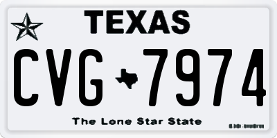 TX license plate CVG7974