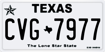 TX license plate CVG7977