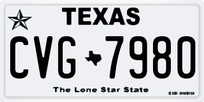 TX license plate CVG7980