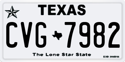 TX license plate CVG7982